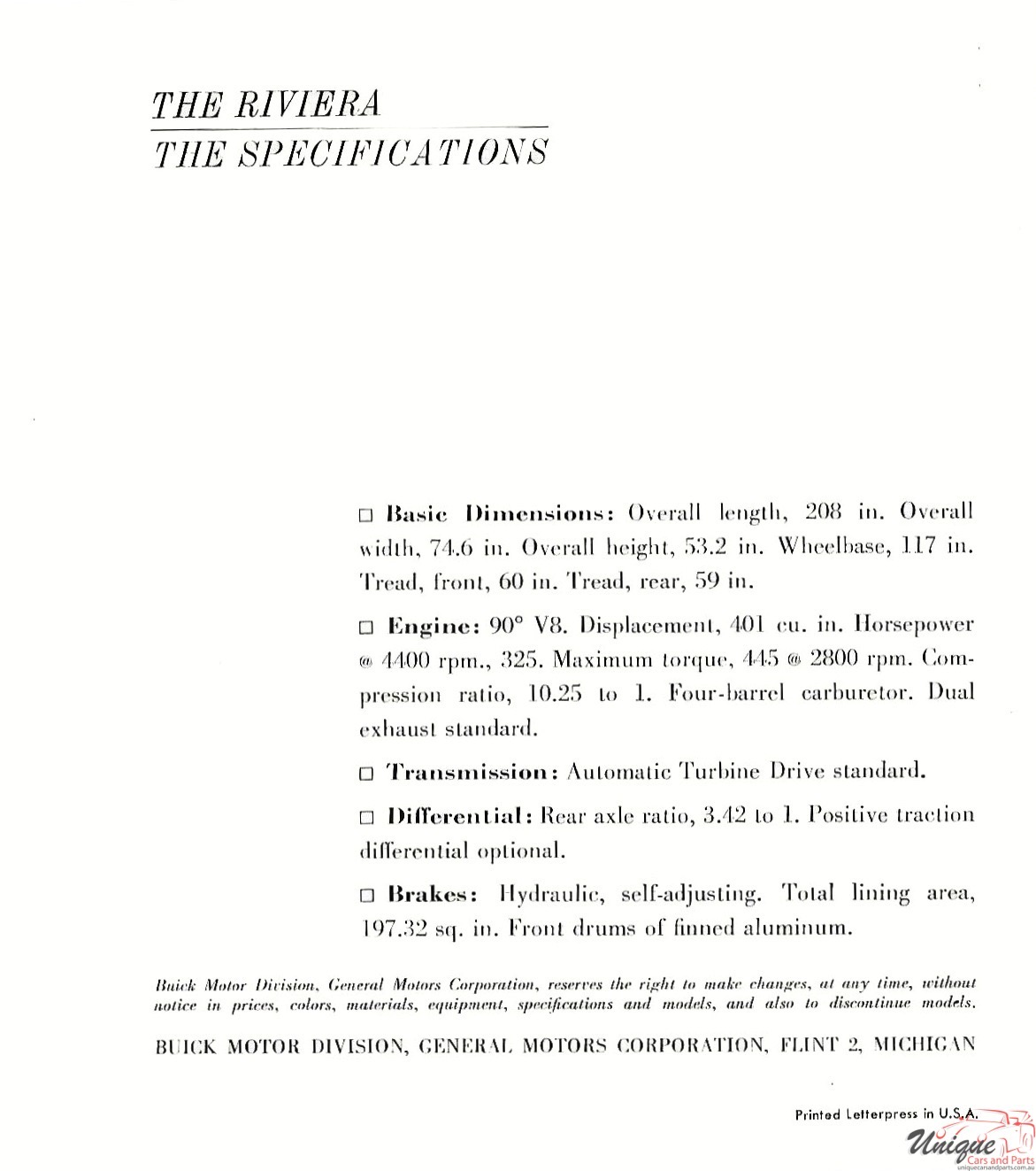 1963 Buick Riviera Brochure Page 3